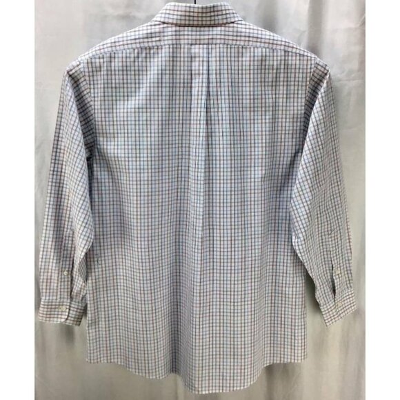 Brooks Brothers Shirt 17.5 4/5 White Plaid Button Long Sleeve Slim Fit Mens - Picture 3 of 5